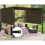 Patio Paradise 7' x 15' Pergola Canopy Replacement Cover Shade Cloth with Grommets Weighted Rods Outdoor Sun Shade Screen UV Block for Gazebo Backyard Deck Porch Balcony, Brown Patio