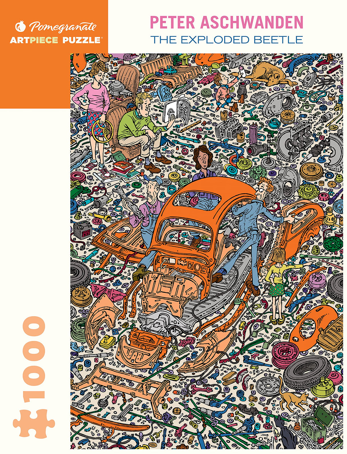 Pomegranate 1000-Piece Jigsaw Puzzle for Adults, Peter Aschwanden's The Exploded Beetle, Matte Finish, Snug Fit Pomegranate