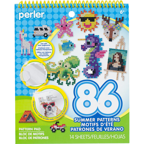 Perler Instruction Pad for Fuse Beads, 86 Patterns, Summertime Fun Piece, Small Perler