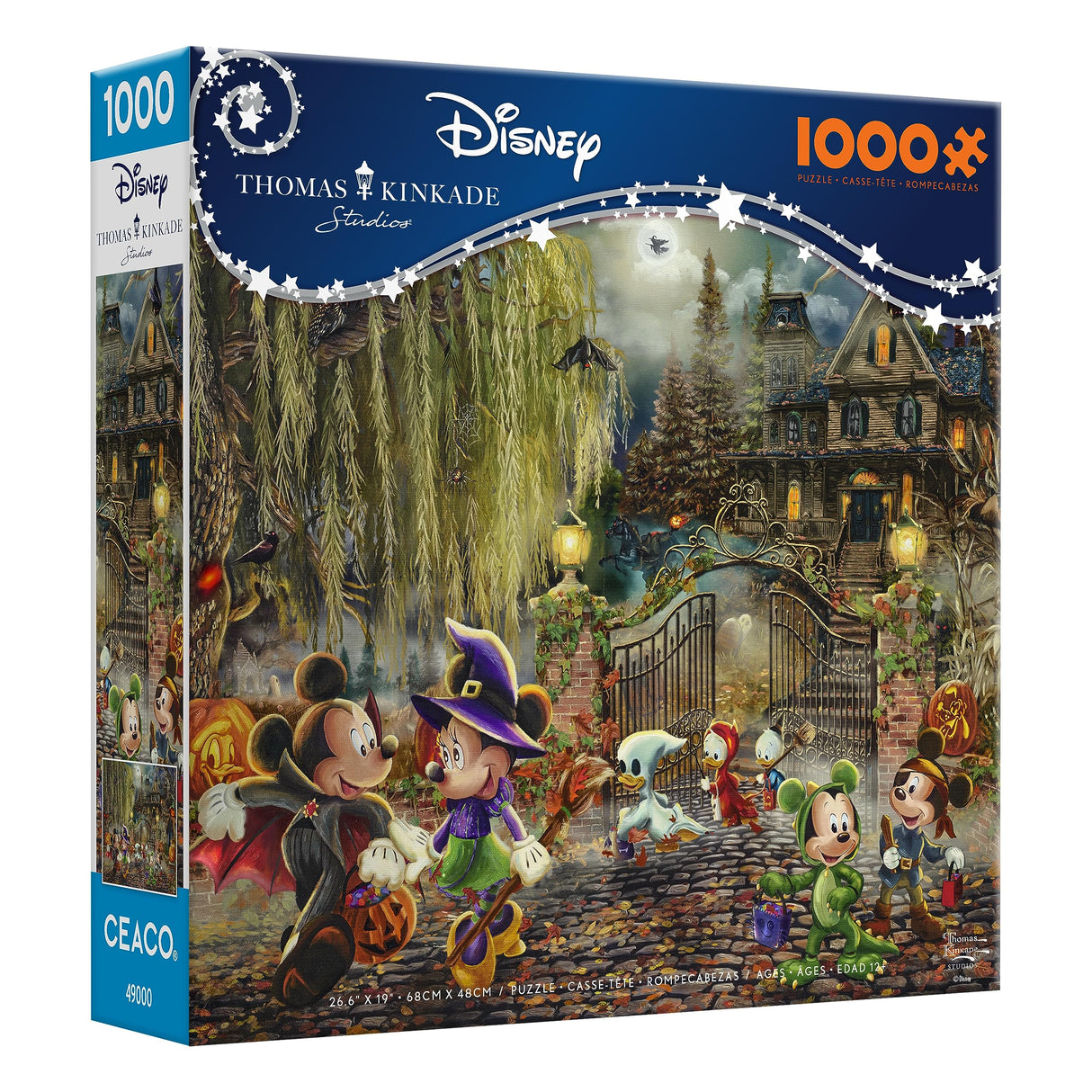 Ceaco - Thomas Kinkade - Disney - Mickey and Minnie Halloween Fun - 1000 Piece Jigsaw Puzzle Ceaco