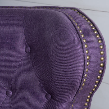 Push Back Recliner Chair, Mid Century Wingback Recliner, Accent Chair with Rivet Decoration, Fabric Push Back Single Sofa for Living Room Adjustable Backrest (Plum) Xinmviec