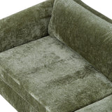 Christopher Knight Home Taki 89 Inches Sofa Couch, Cozy Chenille Upholstered 3-Seater Sofa, Wood Frame Couches, Comfy Home Sofa Living Room and Office, Lounge Seating with Armrests, Olive Green Christopher Knight Home