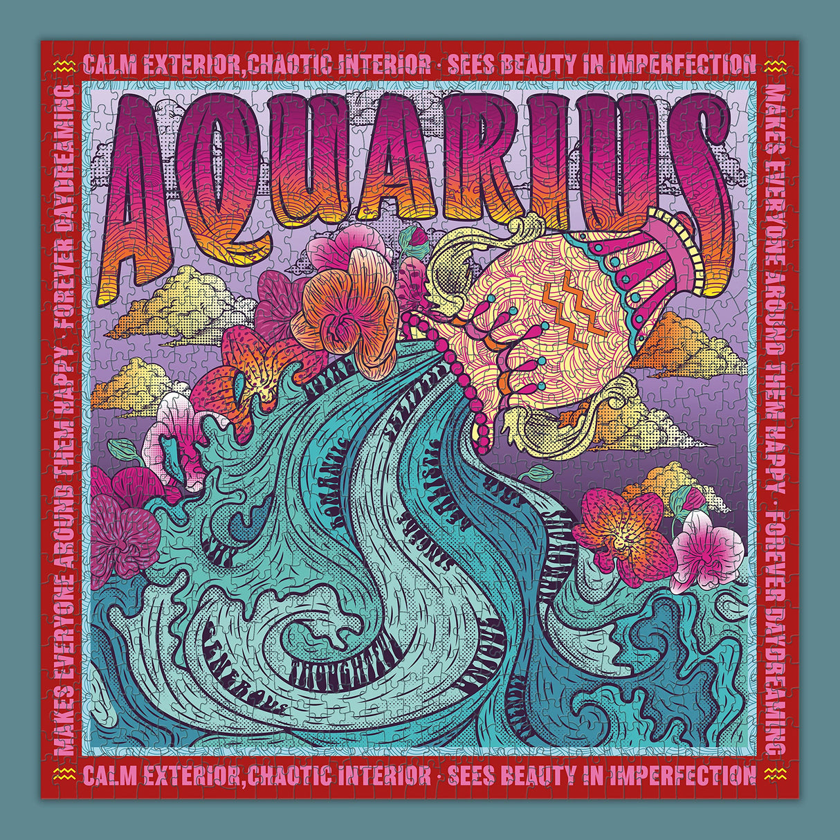 SANTORO Zodiax - 1000 Piece Jigsaw Puzzle - Aquarius - Fun Birthday Gift For Kids, Adults | Astrology Gifts for Women and Men | Zodiac Horoscope Puzzle SANTORO