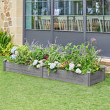 Yaheetech 8×2ft Wooden Horticulture Raised Garden Bed Divisible Elevated Planting Planter Box for Flowers/Vegetables in Backyard/Patio Outdoor, Gray, 97 x 25 x 11in Yaheetech