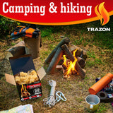 Fire Starters for Campfires Grill BBQ Fireplace, Charcoal Chimney Starter Wood Stove Fire Pit Fatwood Fire Starter Sticks - Camp Firestarter Accessories Kit Tools Long Burning Starter Grilling Trazon