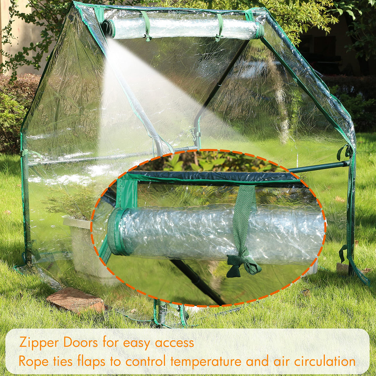 Gardzen Mini Greenhouse Heavy Duty Portable Green House, Clear Tent Indoor or Outdoor for Plants 36.2”(L) x36.2”(W) x42.5”(H) Gardzen