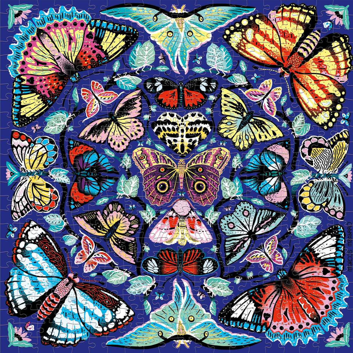 Mudpuppy Kaleido-Butterflies Jigsaw Puzzle, 500 Pieces, 20” x 20” – Ages 8+ – Colorfully Arranged in a Kaleidoscope View Pattern – Fun and Challenging Family Puzzle – Fun Indoor Activity Abrams