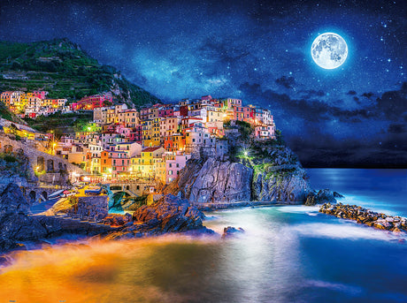 Pintoo Jigsaw Puzzles 1200 Piece for Adults - Starry Night of Cinque Terre, Italy Beautiful Plastic Puzzle for Home Decor Zero Dust Easy Storage [H2056] Pintoo