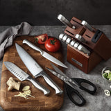 McCook® Knife Sets, German Stainless Steel Kitchen Knife Block Sets with Built-in Sharpener McCook