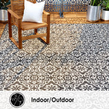 Nicole Miller New York Patio Country Julia Transitional Geometric Indoor/Outdoor Area Rug, Black/Grey, 3'11"x5'2" Nicole Miller New York