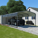 VEIKOU 12' x 20' Carport, Upgraded Metal Carport with Heavy Duty Thicken Steel Roof, Extra Large Car Port for Cars, Car Shelter & Shade VEIKOU