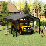 12x20 FT Metal Carport, Heavy Duty Car Port Canopy with Galvanized Steel Roof & Frame, Large Metal Carport Kit, Outdoor Car Garage, Steel Car Shelter for Car, Boat, Truck, Dark Gray ANTSKU