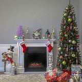 National Tree Company Artificial Pre-Lit Slim Christmas Tree, Green, Kingswood Fir, Multicolor Lights, Includes Stand, 6.5 Feet National Tree Company