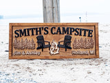 Custom Wood Campfire Sign | Family Name Campsite Sign | Last Name Sign | Personalized Camping Gifts | Fire Pit Sign Cabin Decor Camper Decor 3D Woodworker