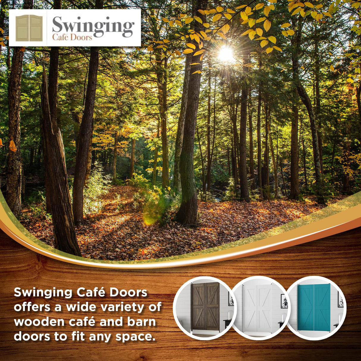 Swinging Cafe Doors Unprimed Barn Doors, 3/4" Thick Saloon Door Swing, British Brace, Satin Chrome Finish, Unfinished Solid Door with Strong Door Joints, Pre-Sanded Wood Door, (36"x42") Swinging Cafe Doors