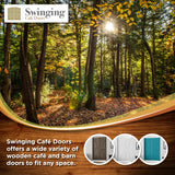 Swinging Cafe Doors Unprimed Barn Doors, 3/4" Thick Saloon Door Swing, British Brace, Satin Chrome Finish, Unfinished Solid Door with Strong Door Joints, Pre-Sanded Wood Door, (36"x42") Swinging Cafe Doors