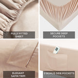 Mueller Luxury 6 Piece Queen Sheet Set - Ultra-Soft 1800 Series, Cooling & Breathable Hotel Quality Bed Sheets, Deep Pocket up to 16" - Hypoallergenic, Wrinkle-Resistant, Oeko-TEX, Cream Mueller