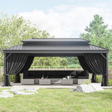 12'x 20 Gazebo Curtains Outdoor Waterproof with Hanging Rings, 4-Panel Double Zipper Sidewalls Universal Replacement Privacy Curtain, Outdoor Gazebo Curtains for Patio, Backyard(Curtains Only) Snubbull