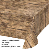 Creative Converting TABLECOVER PL 54" X 108" AOP BROWN Wood Grain Design Plastic Tablecloth, 54 x 108, Multicolor Creative Converting