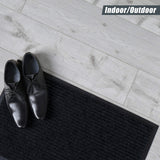 Sierra Concepts 2-Pack Front Door Mat Ribbed Black - Indoor Outdoor Floor Doormat Entryway Welcome Mats - Entrance Shoe Scraper, Entry Inside Outside Garage, 30" x 17" Sierra Concepts