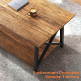 GreenForest Coffee Table with Storage, 39inch Modern Coffee Tables for Living Room, X-Frame Design Farmhouse Coffee Table Space Saving Living Room Tables, Easy Assembly, Walnut GreenForest