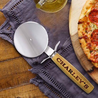 Custom Personalized Pizza Cutter Wheel - Housewarming Pizza Lovers Idea - WoodArtSupply