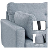 Serta Benrama 67" Soft Modern Sofa, Square Track Arms, Solid Wood Legs, Easy Assembly, Dream Coil Comfort, Soft Woven Polyester Fabric, Light Gray Serta