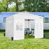 Yaheetech 10x10 FT Pop Up Canopy Tent with 4 Side Walls & One-Push Setup & Roller Bag, Outdoor Heavy-Duty Instant Event Tent for Garden/Wedding/Party, White Yaheetech