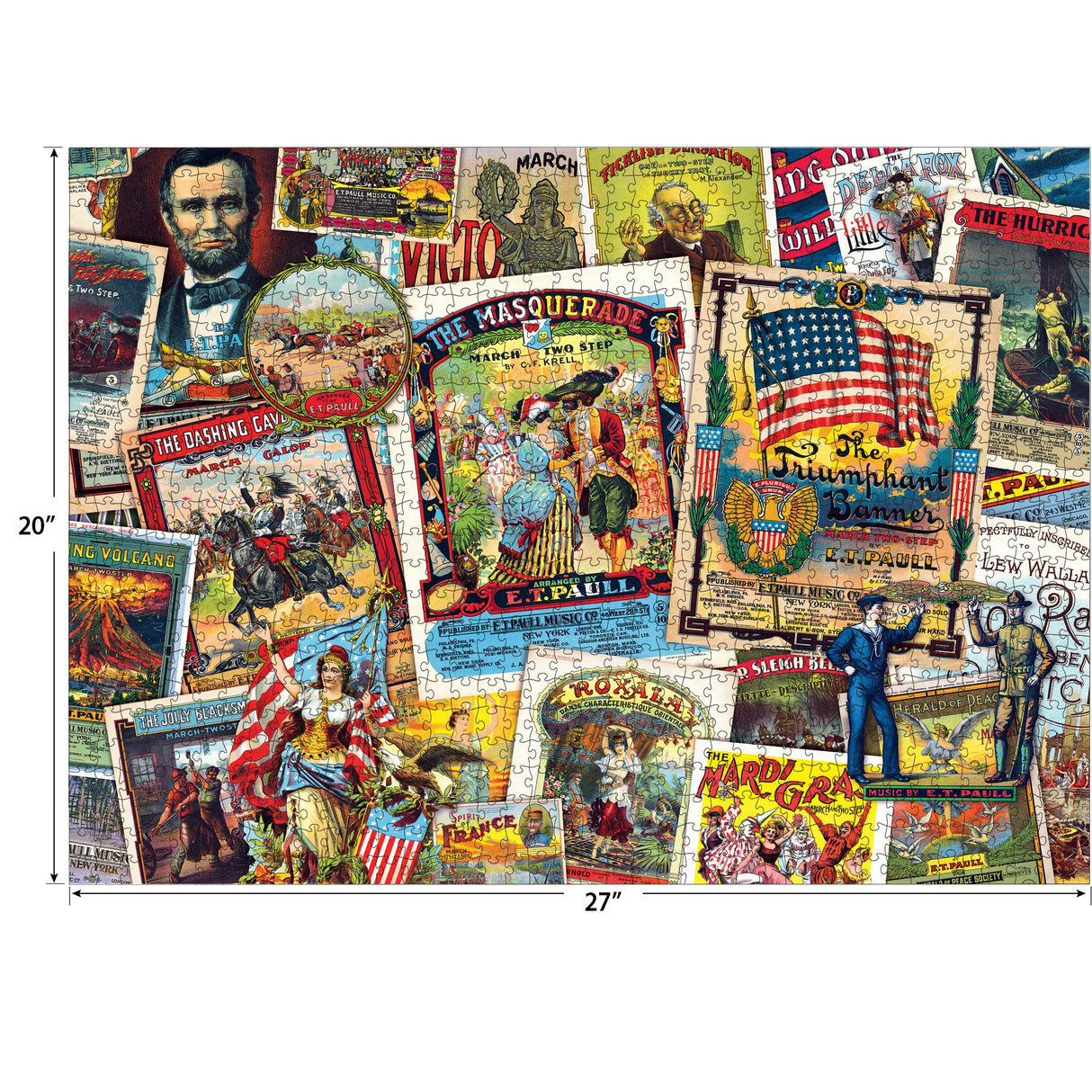 RoseArt - Smithsonian Vintage - E.T. Paul Sheet Music - 1000 Piece Jigsaw Puzzle for Adults - Challenging Family Fun! RoseArt