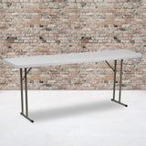 EMMA + OLIVER 6-Foot Rectangular White Plastic Folding Table with Locking Legs for Training or Seminars EMMA + OLIVER