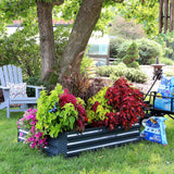 Sunnydaze 11.75" H Raised Metal Garden Bed - Galvanized Raised Garden Bed Outdoor for Vegetables and Flowers - Dark Gray - 4' x 3' Rectangle Sunnydaze