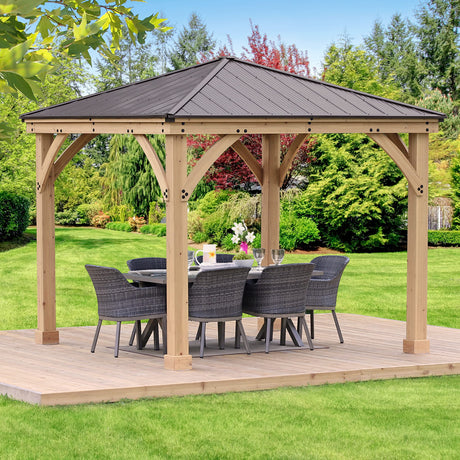 Yardistry 10' x 10' Meridian Gazebo Brown Yardistry