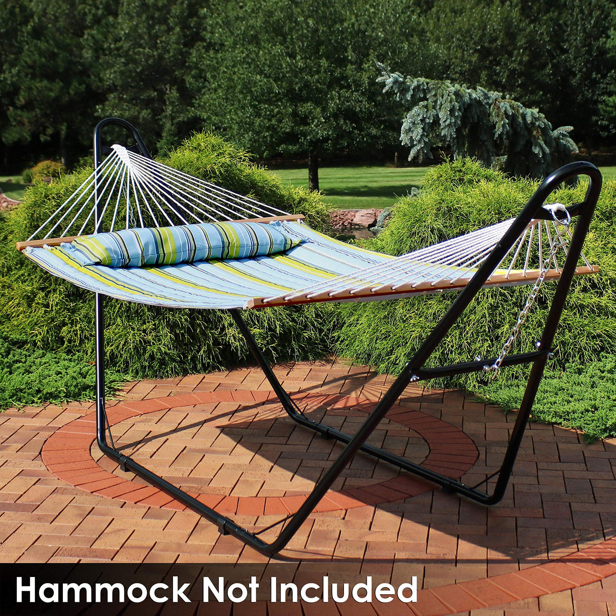 Sunnydaze Universal Double Hammock Stand Only - 550-Pound Capacity - Heavy-Duty Hammock Stand for Outside - Fits 9 to 14 Foot Hammocks - Black Sunnydaze