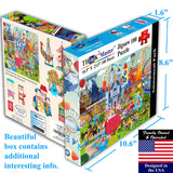 Think2Master Amusement Park 100 Pieces Jigsaw Puzzle Fun Educational Toy for Kids, School & Families. Great Gift for Boys & Girls Ages 4-8 to Stimulate Learning. Size:23.4” X 16.5” THINK2MASTER