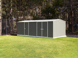 Absco Workshop 20 Ft. x 10 Ft. Metal Storage Shed DIY Galvanized Steel Sheds for Lawn Mower, Equipment, Workbench, Tools, Garden in The Yard, Garden, Patio, Outdoor Storage (Woodland Gray) ABSCO
