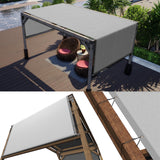 ColourTree 10' W x 20' L Grey Pergola Sun Shade Canopy Replacement Cover UPF50, Commercial Grade 260 GSM Cloth for Outdoor Patio, Includes Stainless Steel Weighted Rods (We Make Custom Size) ColourTree
