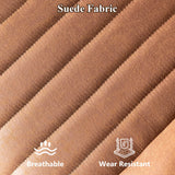 Mid Century Modren Office Chair,Mid Back Ergonomic Executive Chair with Lumbar Support, Computer Desk Swivel Task Chair with Wheels, Faux Lether Suede Fabric Home Chair, Brown ALTRIGUS