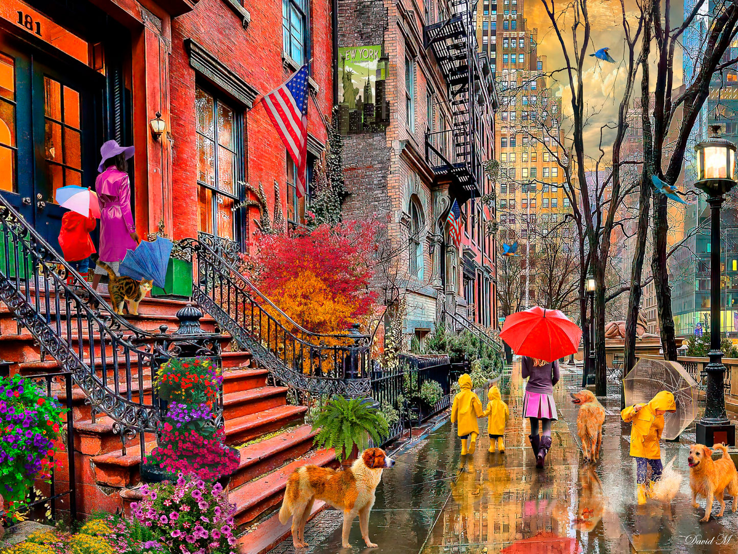 Ceaco - David Maclean - Rainy Day in New York - 750 Piece Jigsaw Puzzle