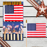 12 Pcs Small American Flags On Stick,Patriotic Decorations Small USA Flags On Stick，Mini American 4''x6'' Flag, Fourth Of July Flags For Outside Patriotic Holiday Yard Patio,Labor Day Decorations HOOSUN