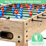 GoSports 48 Inch Game Room Size Foosball Table - Oak Finish - Includes 4 Balls and 2 Cup Holders GoSports
