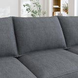 HONBAY Modular Sectional Sleeper Sofa with Storage Reversible Modular Sofa Couch Oversized Sectional Couch Bluish Grey HONBAY