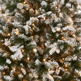 National Tree 7.5 Foot "Feel Real" Snowy Everest Fir Medium Tree with 450 Clear Lights, Hinged (PEV3-311-75) National Tree Company