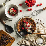 Silicone Kitchen Utensils Set & Holder: Cooking Utensils Set - Kitchen Essentials for New Home & 1st Apartment- Silicone Spatula Set, Cooking Spoons for Nonstick Cookware (Acacia Wood, Black) SMIRLY