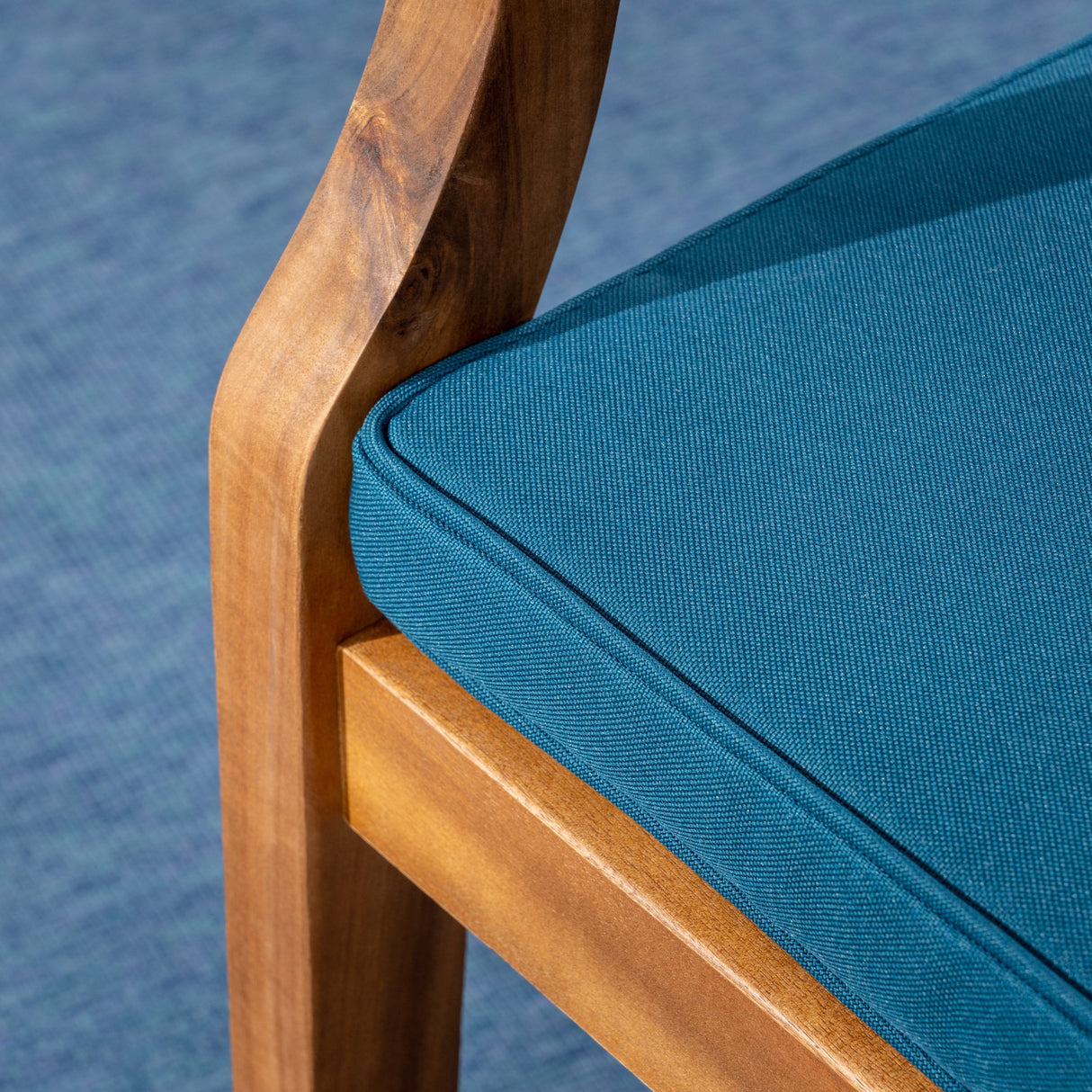 Christopher Knight Home Harvey Outdoor 7 Piece Acacia Wood Dining Set, Teak Finish/Blue Christopher Knight Home