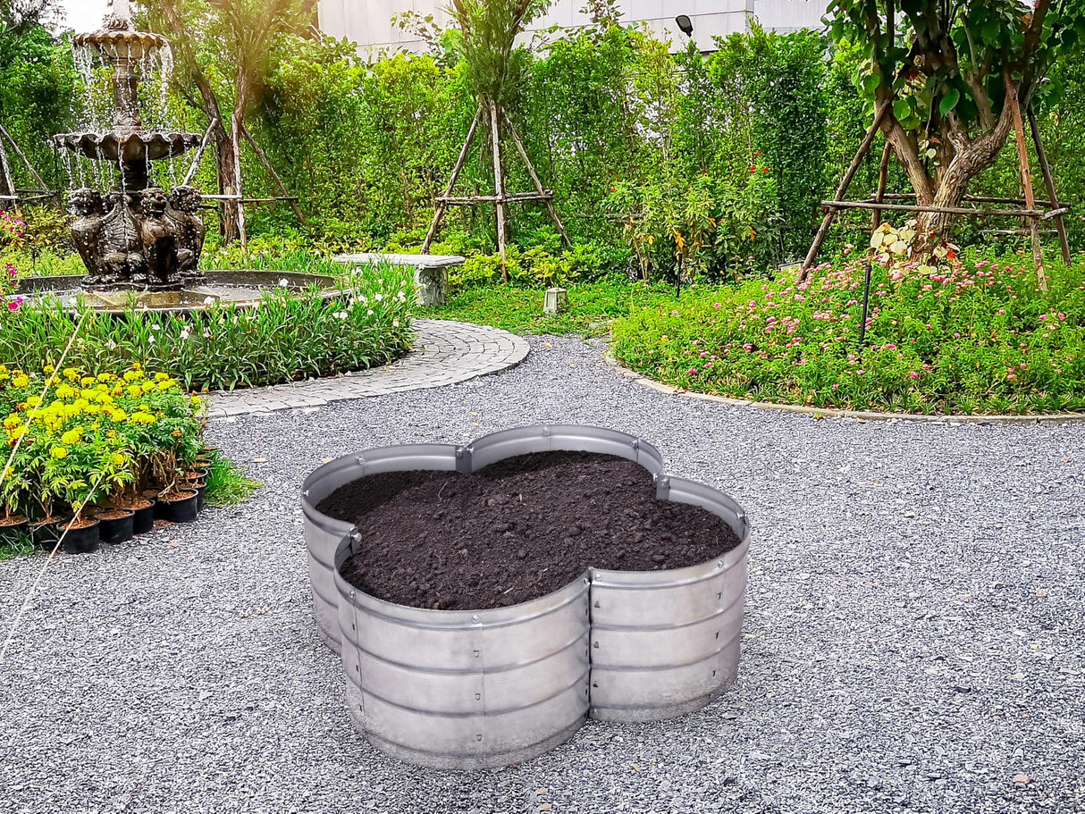 Galvanized Raised Garden Beds Outdoor // 3×3×1 ft Planter Raised Beds for Gardening, Vegetables, Flowers // Large Metal Garden Box (Silver) // Patented Tool-Free Design Plant & Plot