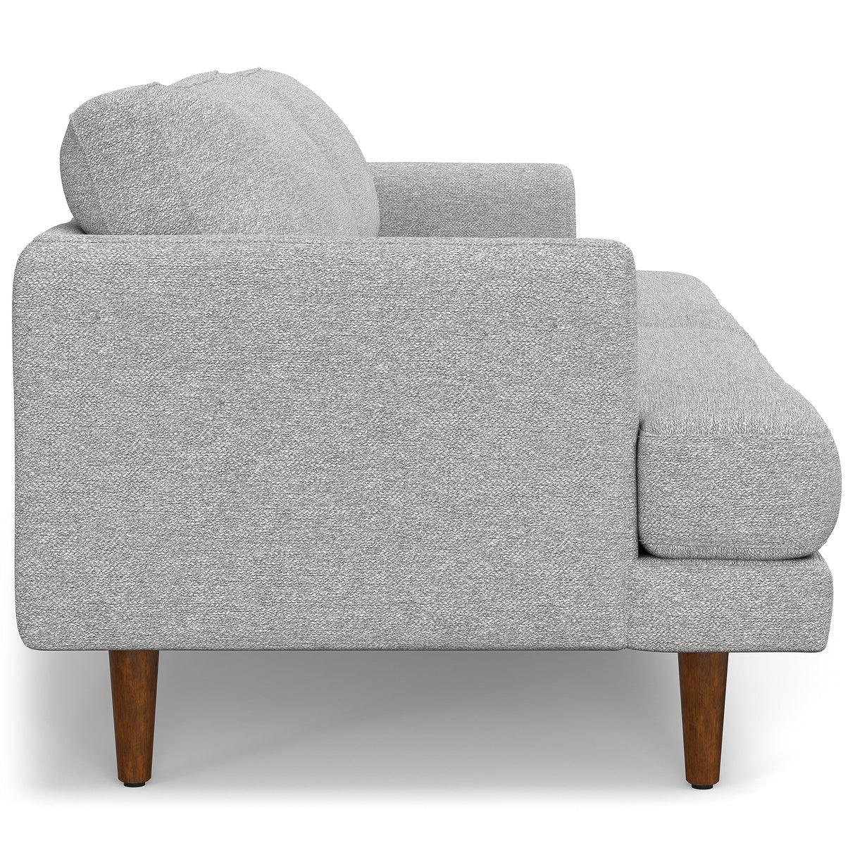 SIMPLIHOME Livingston 90-inch Wide Sofa in Mist Grey Woven-Blend Fabric, Handcrafted Mid-Century Modern Oversized 3-Seater Couch Sofa for Living Room or Family Room, Solid Wood Frame SIMPLIHOME
