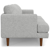 SIMPLIHOME Livingston 90-inch Wide Sofa in Mist Grey Woven-Blend Fabric, Handcrafted Mid-Century Modern Oversized 3-Seater Couch Sofa for Living Room or Family Room, Solid Wood Frame SIMPLIHOME