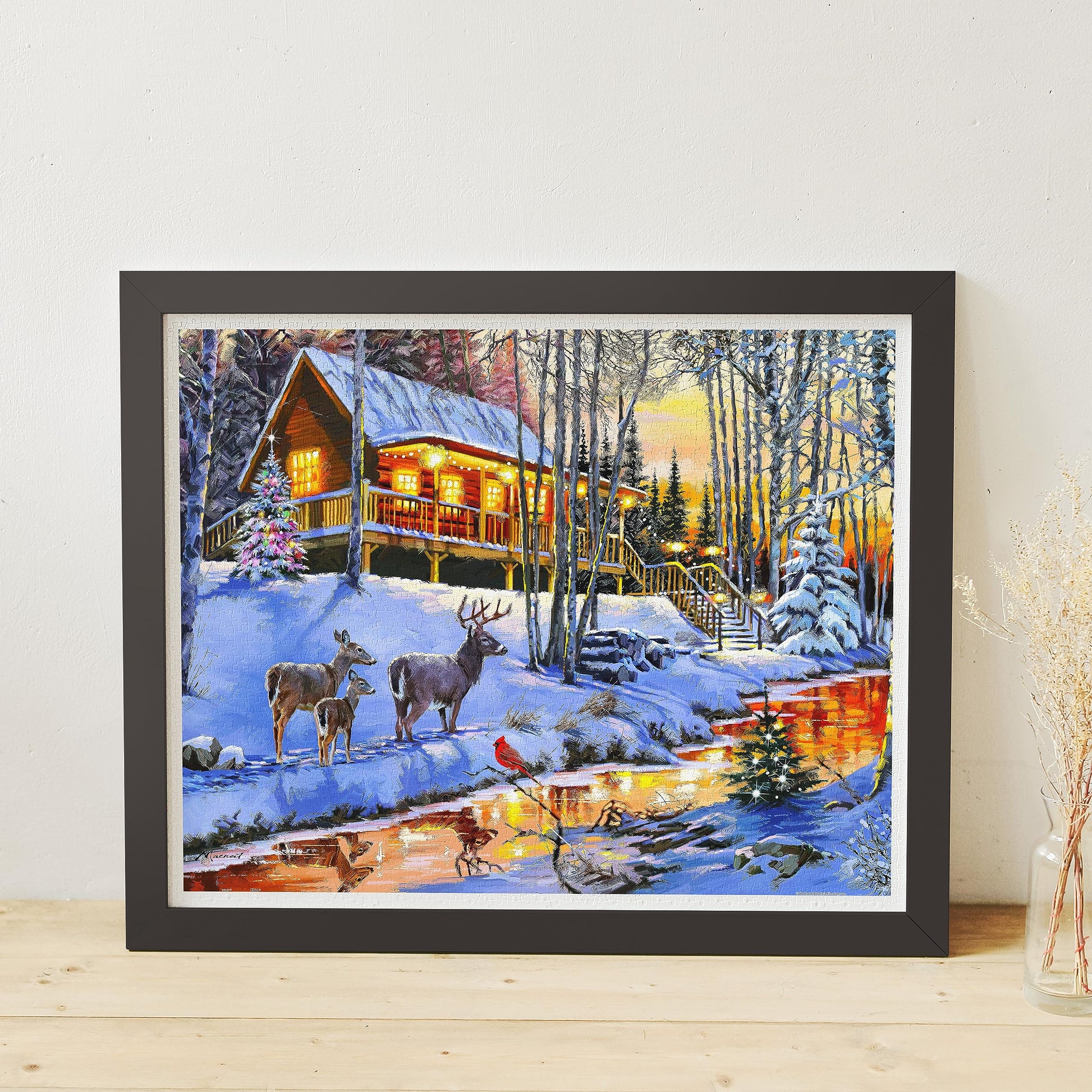 Pintoo Jigsaw Puzzles 2000 Piece for Adults - The Macneil Studio - Winter Cabin in The Woods Beautiful Plastic Puzzle for Home Decor Zero Dust Easy Storage [H3395] - WoodArtSupply