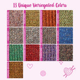 Cotton Alpaca Tweed Alpaca Yarn for Crocheting, 4 Skeins, 588Yds/200G, Free Patterns - Tweed Yarn for Knitting - 3 DK Light Worsted Weight - White Autumn KnitPal