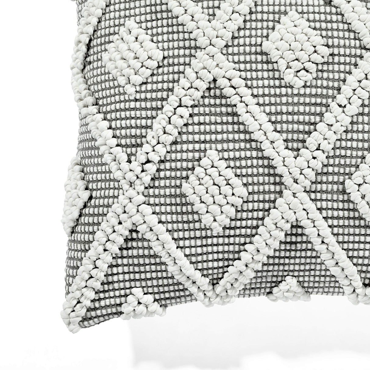 Lush Decor Adelyn Decorative Throw Pillow Cover, 20" W x 20" L, Gray - Square Pillow - Gray Diamond Pillow - Textured Pillows - Hygge Decor - Farmhouse Throw Pillows For Bed, Couch, Or Chair Lush Decor